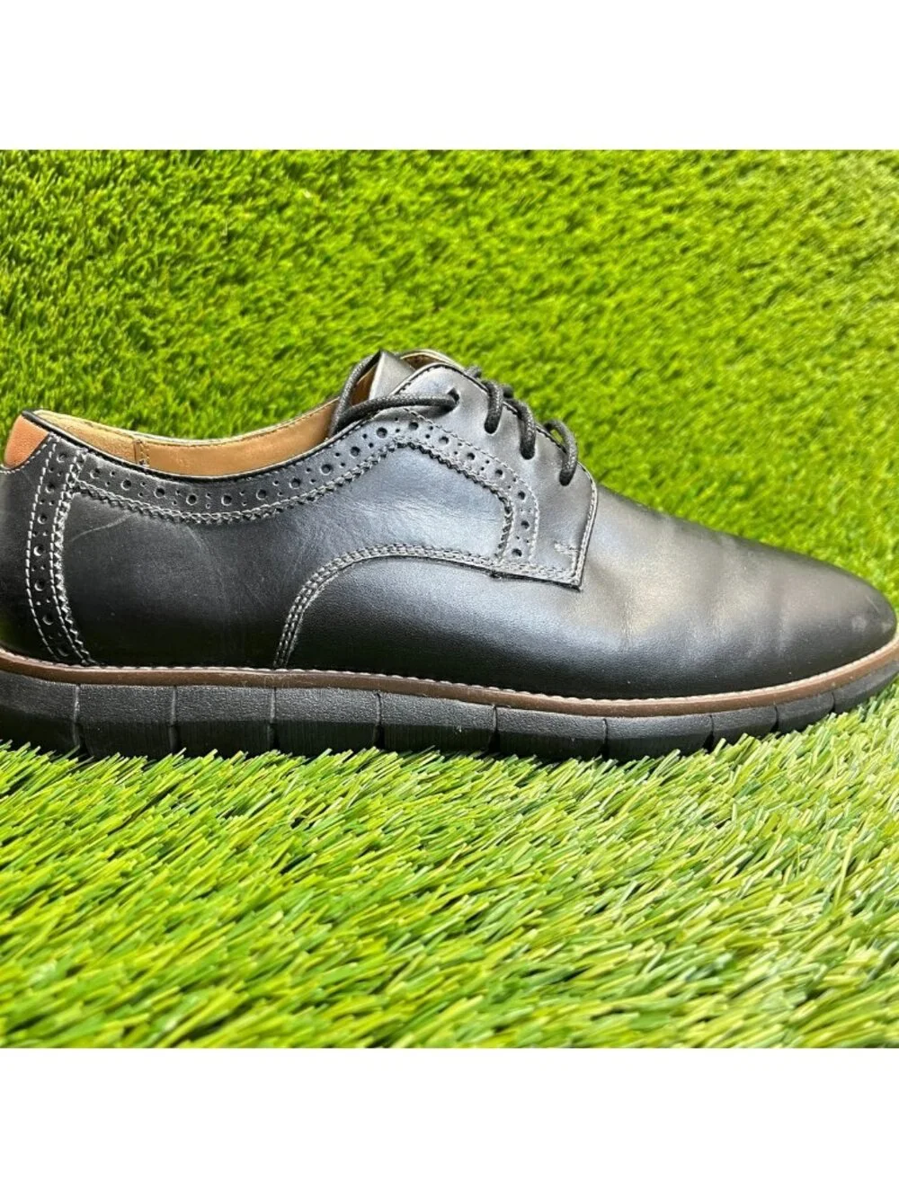 Johnston & Murphy Holden Mens Size 9 Black Casual Classic Plain Toe Oxford Shoes